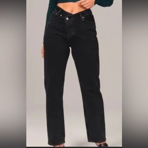 Abercrombie & Fitch Curve Love Jeans with Criss Cross Waist